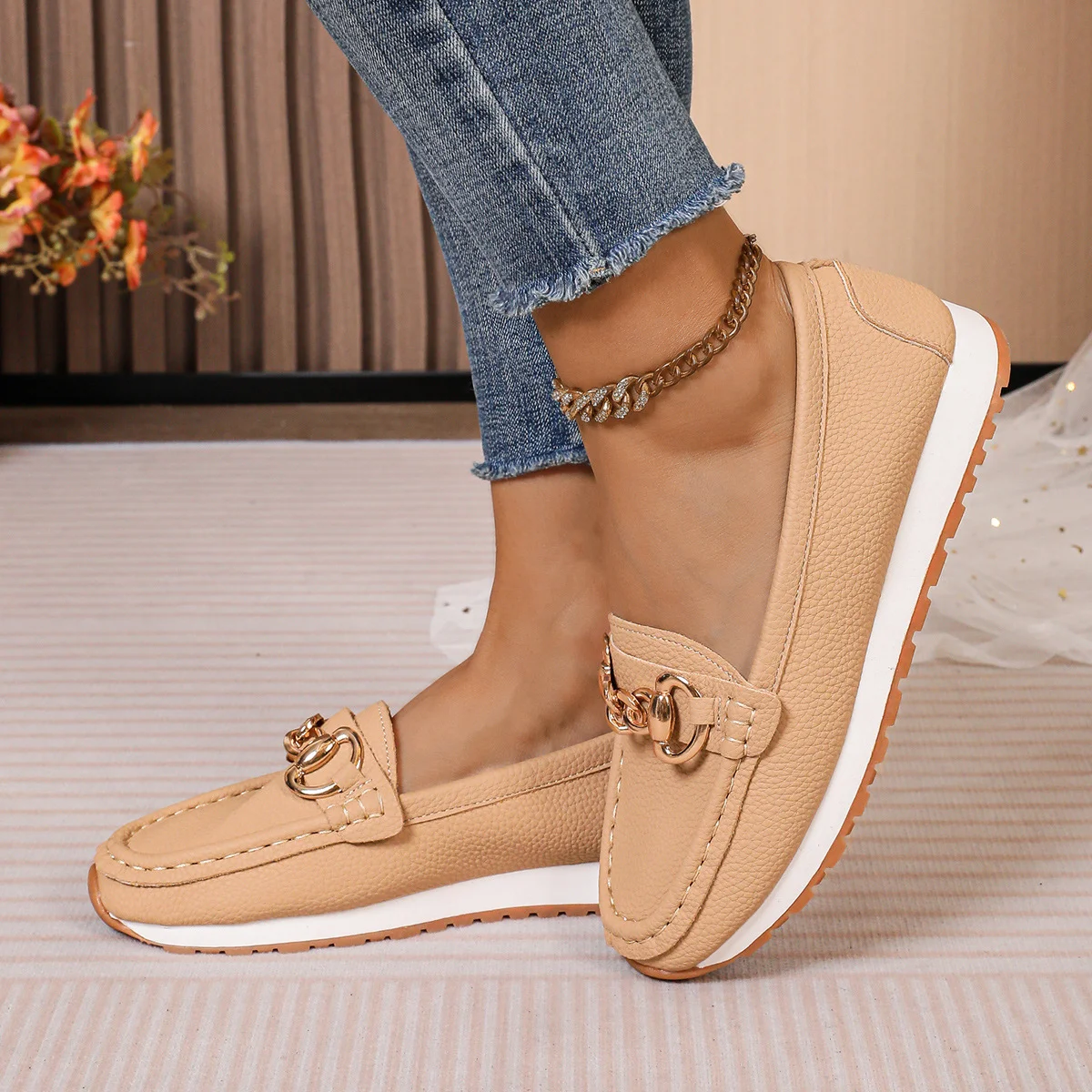 Plain Pu All Season Casual Shoes