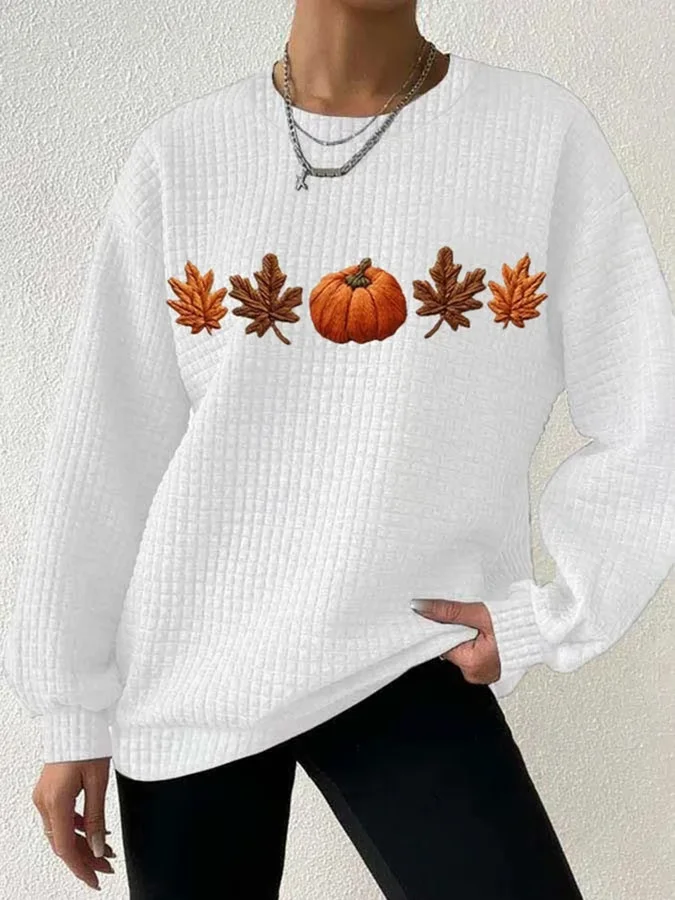Cotton Casual Crew Neck Sweatshirt