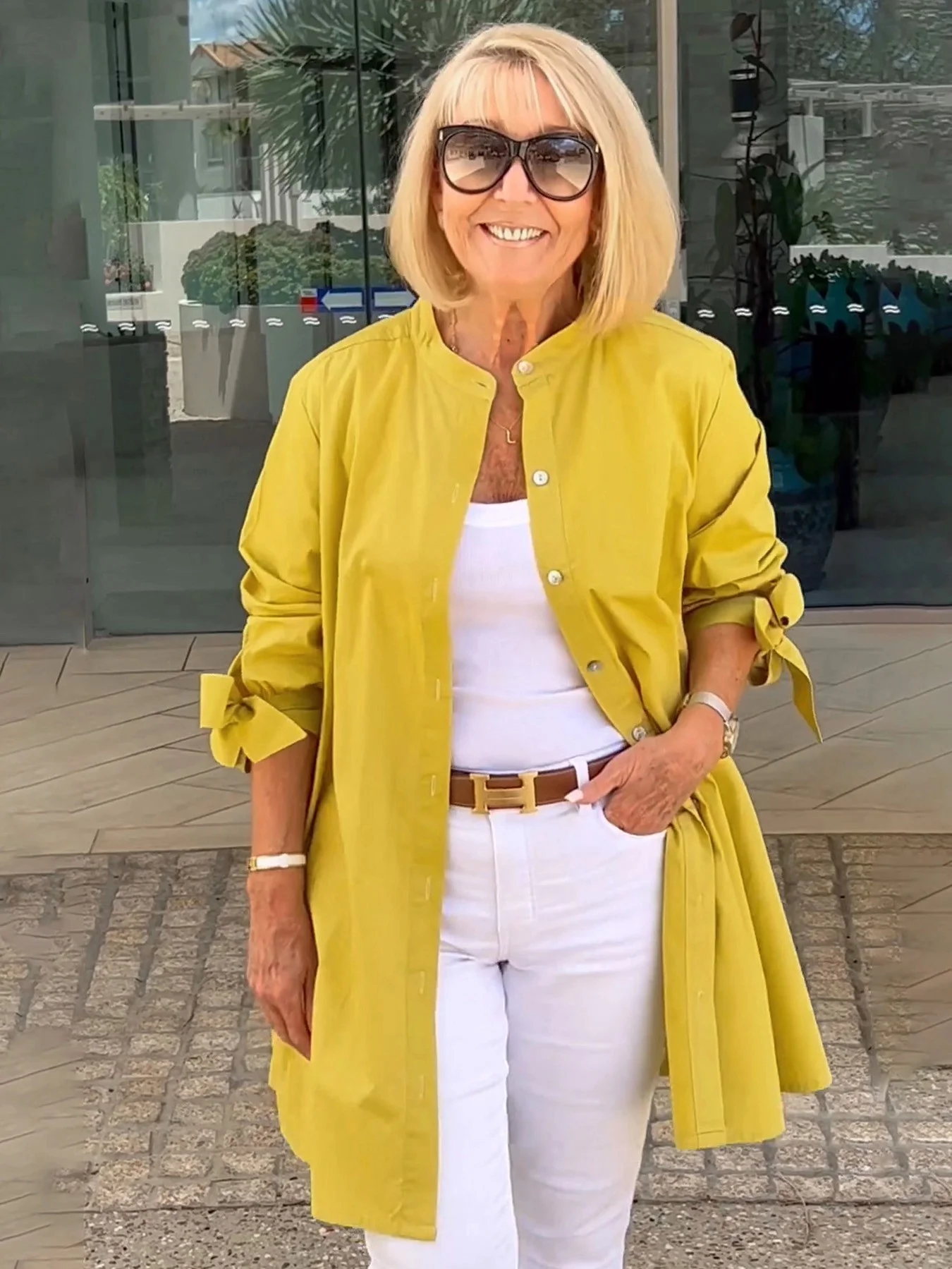 Women's Shirt Jacket Single-Breasted Temperament Commuting Solid Color Long-Sleeved Cotton Cardigan