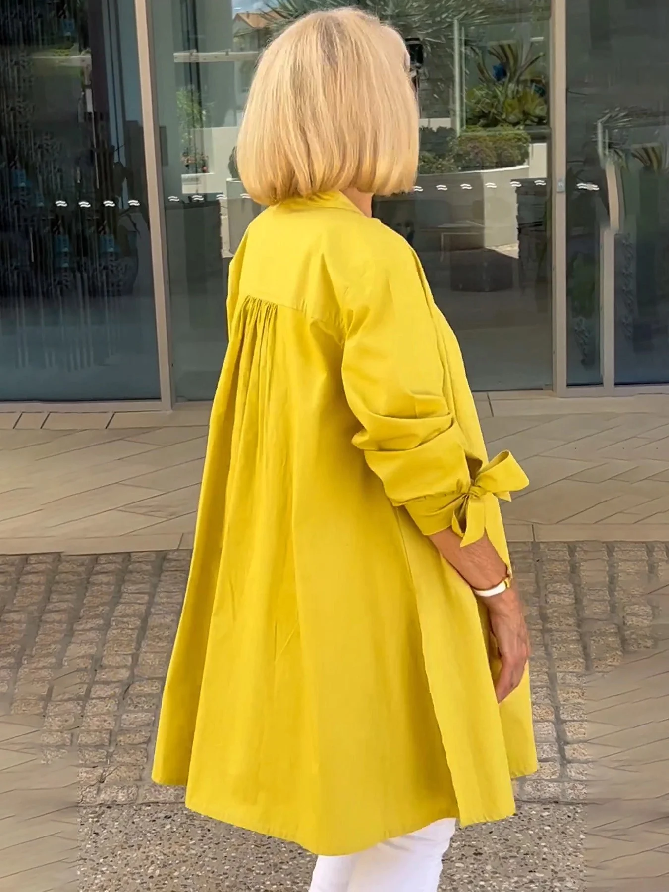 Women's Shirt Jacket Single-Breasted Temperament Commuting Solid Color Long-Sleeved Cotton Cardigan