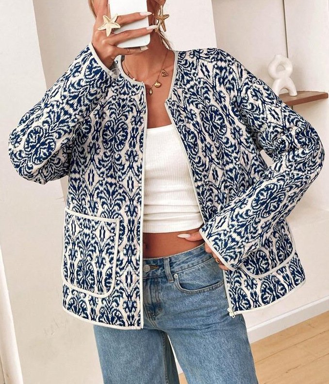 Stand Collar Casual Regular Fit Cotton Jacket