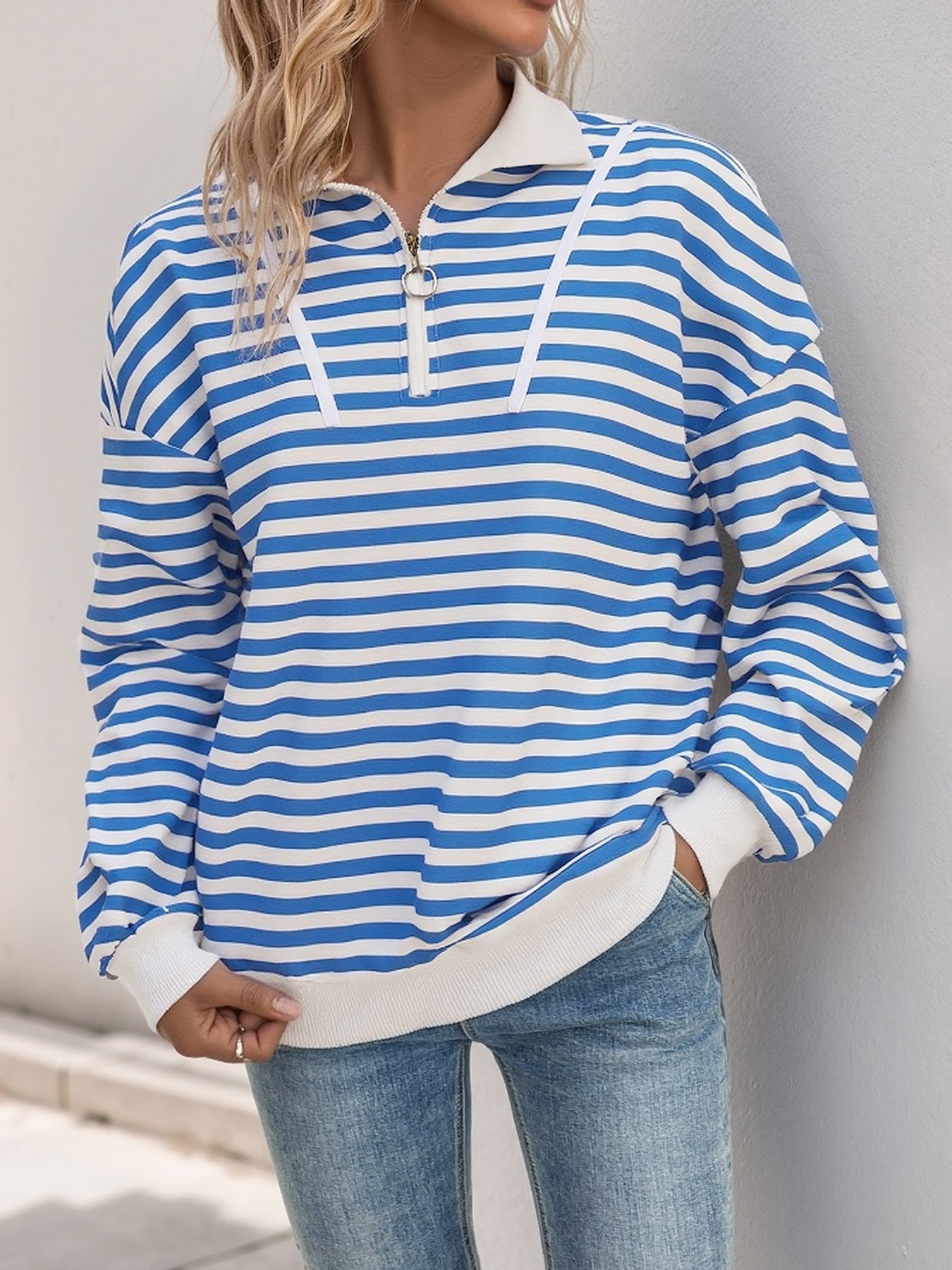V Neck Casual Sweatshirt
