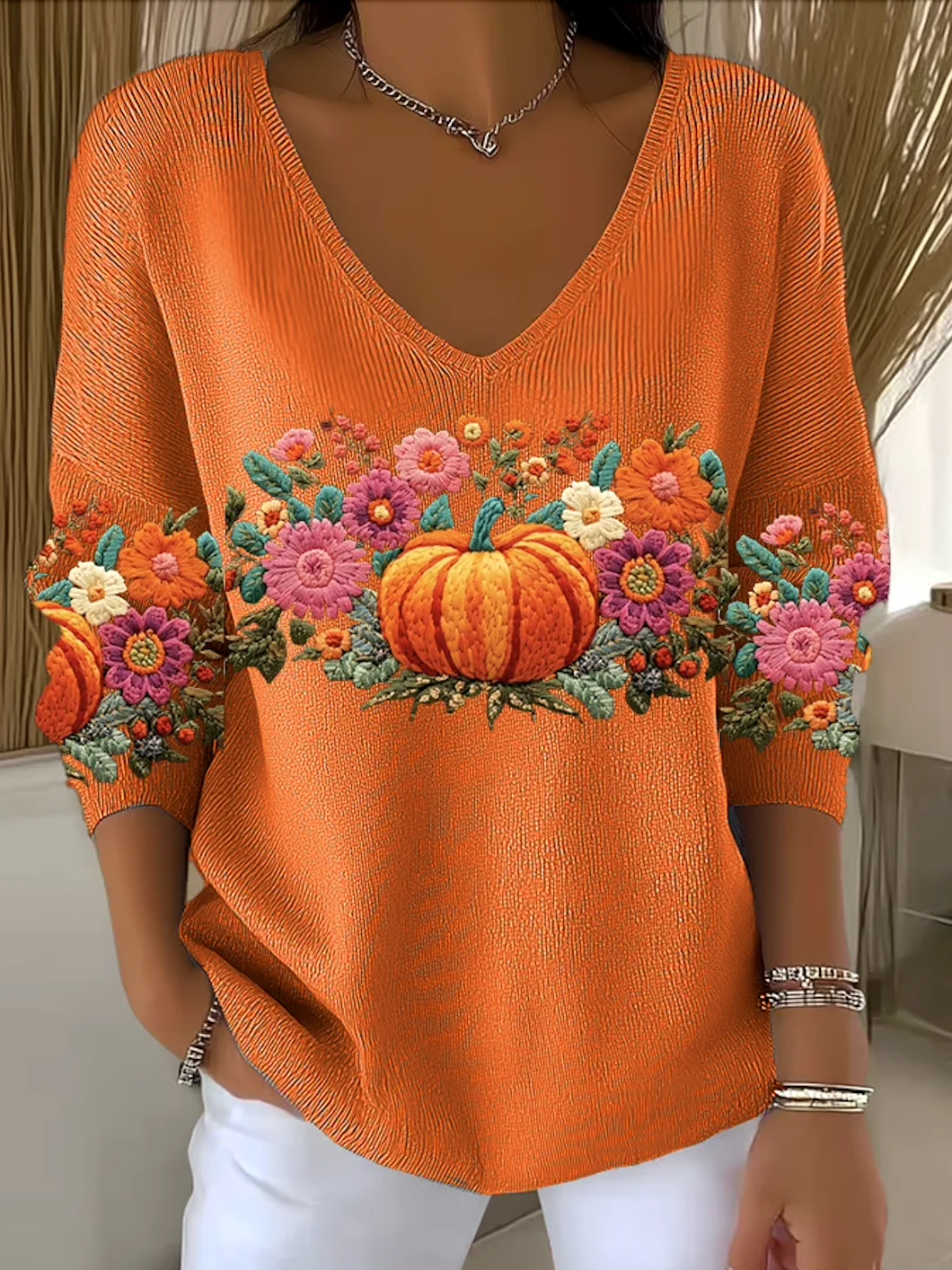 Casual Cotton Halloween Regular Fit Sweater
