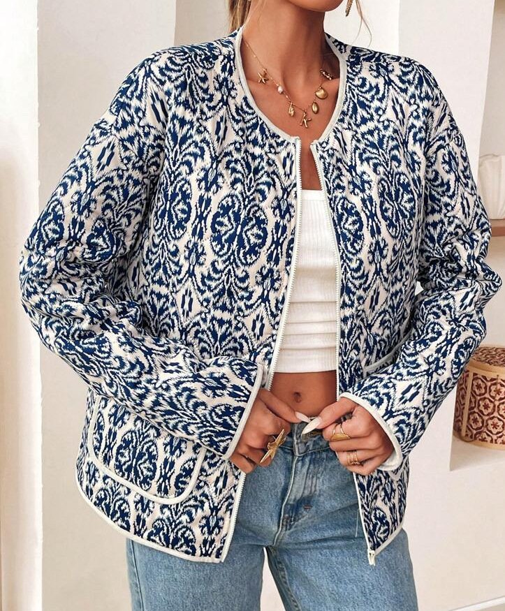 Stand Collar Casual Regular Fit Cotton Jacket