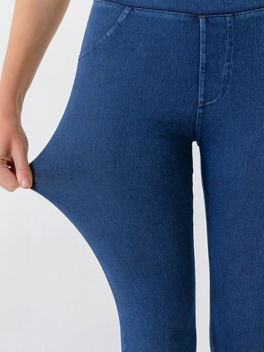 Slim-fitting Pocket Denim Yoga Pants With Hip-lifting Stretch Pants For Women With High Waist And Tummy-controlling Barbie Pants Leggings