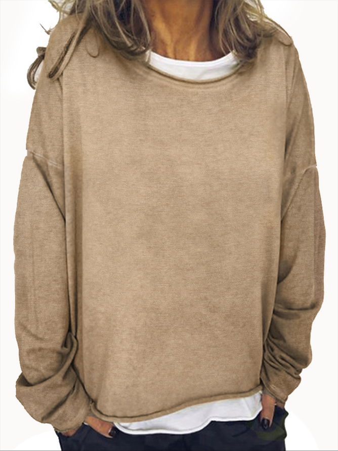 Women's Casual Long Sleeve Crew Neck Sweatshirt