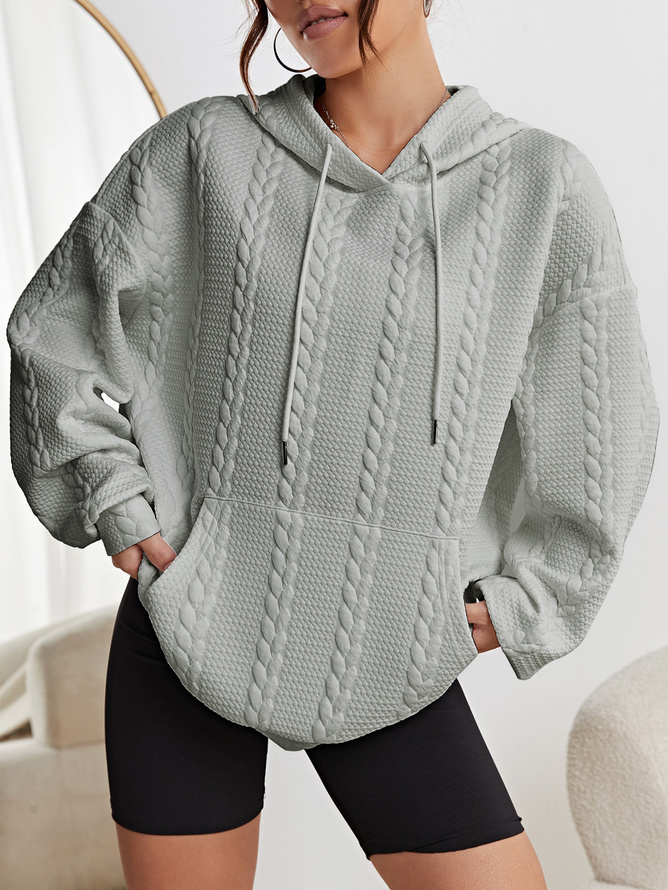 Women's Casual Long Sleeve Hooded Pocket Sweatshirt