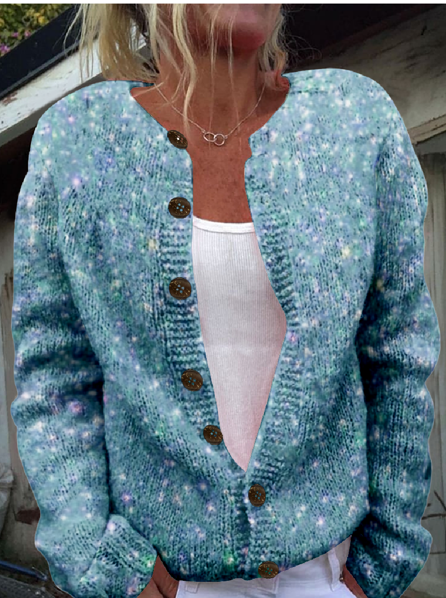 Women Casual Spring/Fall 3D Printing Holiday Loose Cardigan