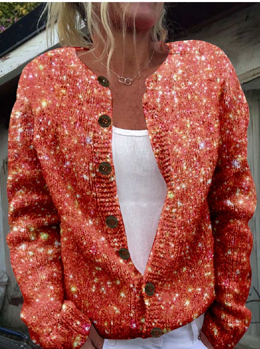 Women Casual Spring/Fall 3D Printing Holiday Loose Cardigan