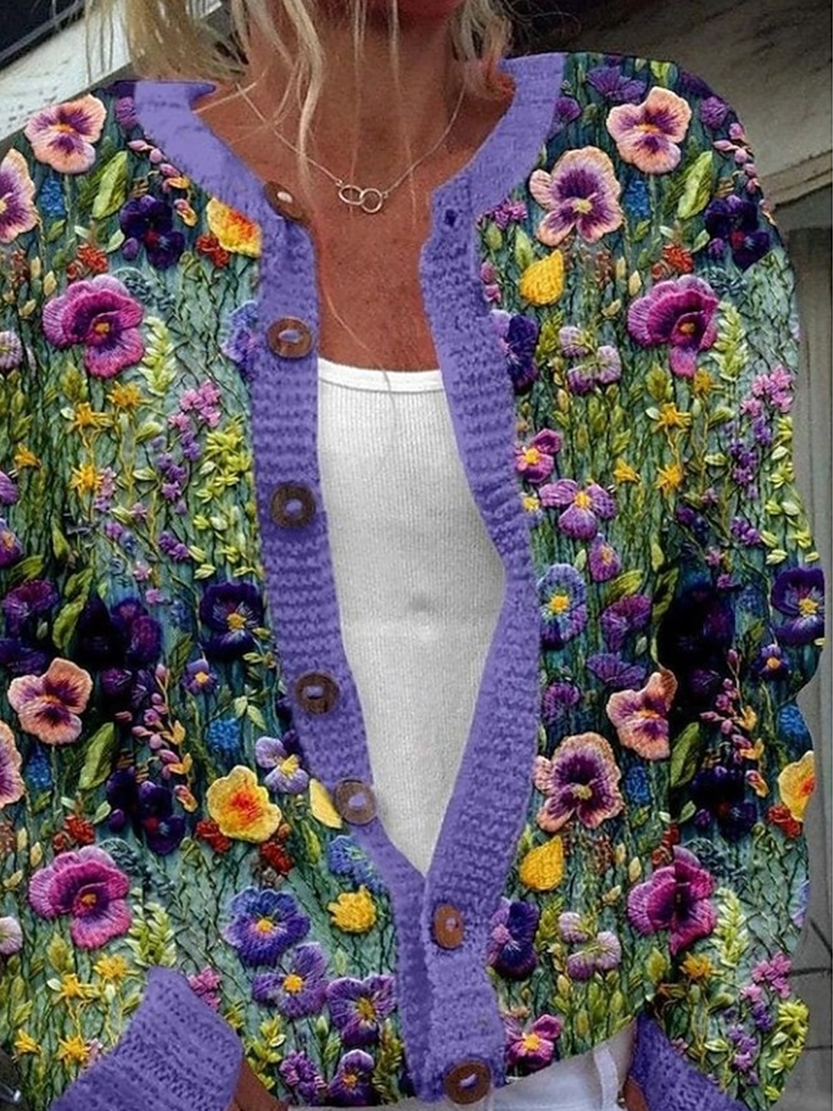 Casual Floral Cardigan