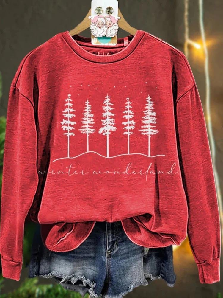 Christmas Winter Wonderland forest Casual Sweatshirt