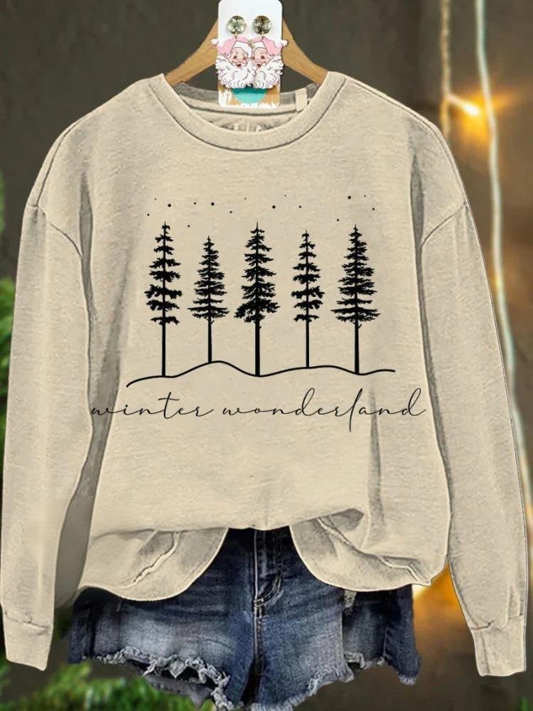 Christmas Winter Wonderland forest Casual Sweatshirt