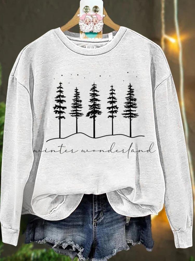 Christmas Winter Wonderland forest Casual Sweatshirt