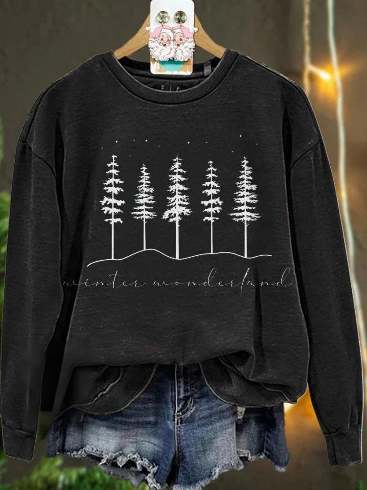 Christmas Winter Wonderland forest Casual Sweatshirt
