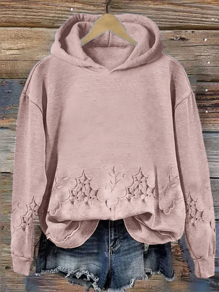 Women's Floral Print Casual Long Sleeve Hoodie