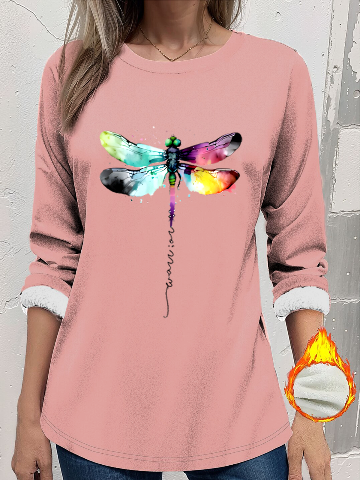 Women's Thickened Pullover Casual Comfort Long Sleeve Round Neck Regular Top