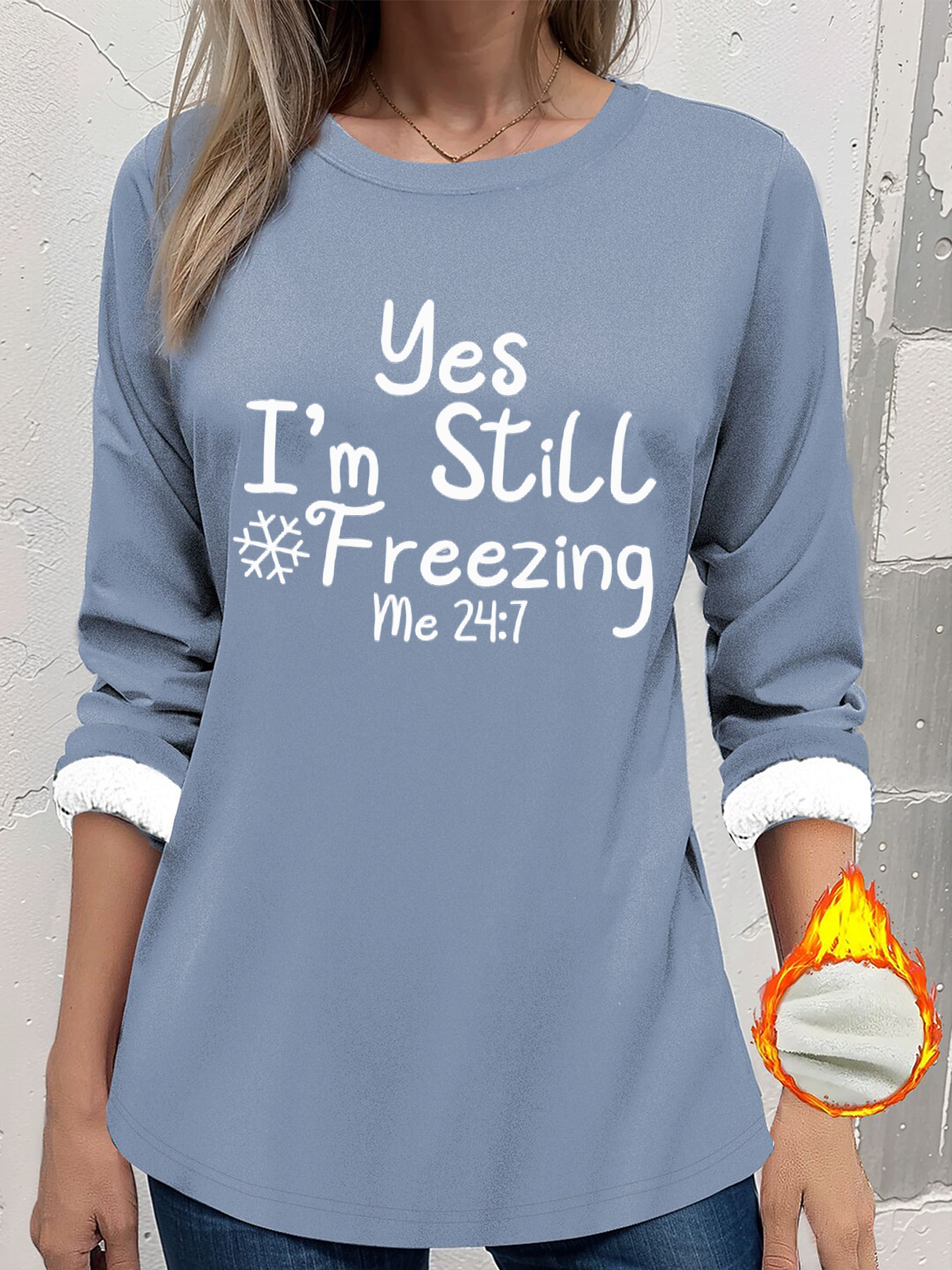 Women's Thickened Pullover Lettering Casual Comfort Long Sleeve Round Neck Regular Top