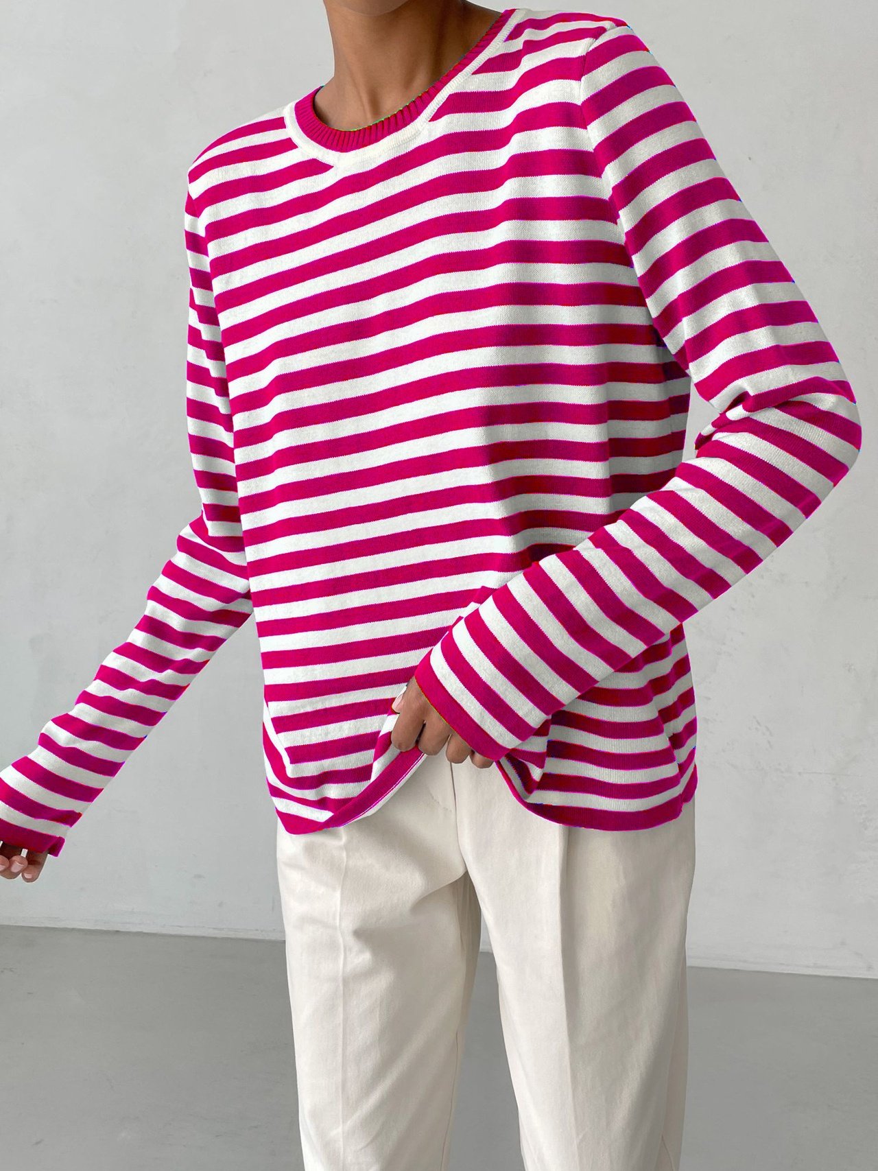 Loose Split Joint Wool/Knitting Urban Sweater