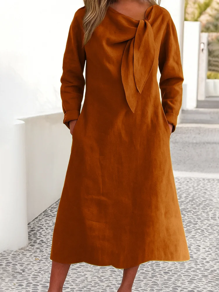 Plain Regular Fit Casual Dress With No