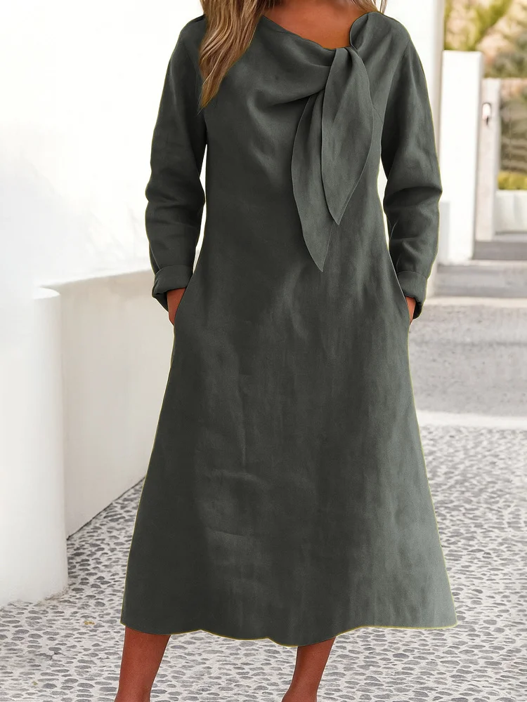 Plain Regular Fit Casual Dress With No