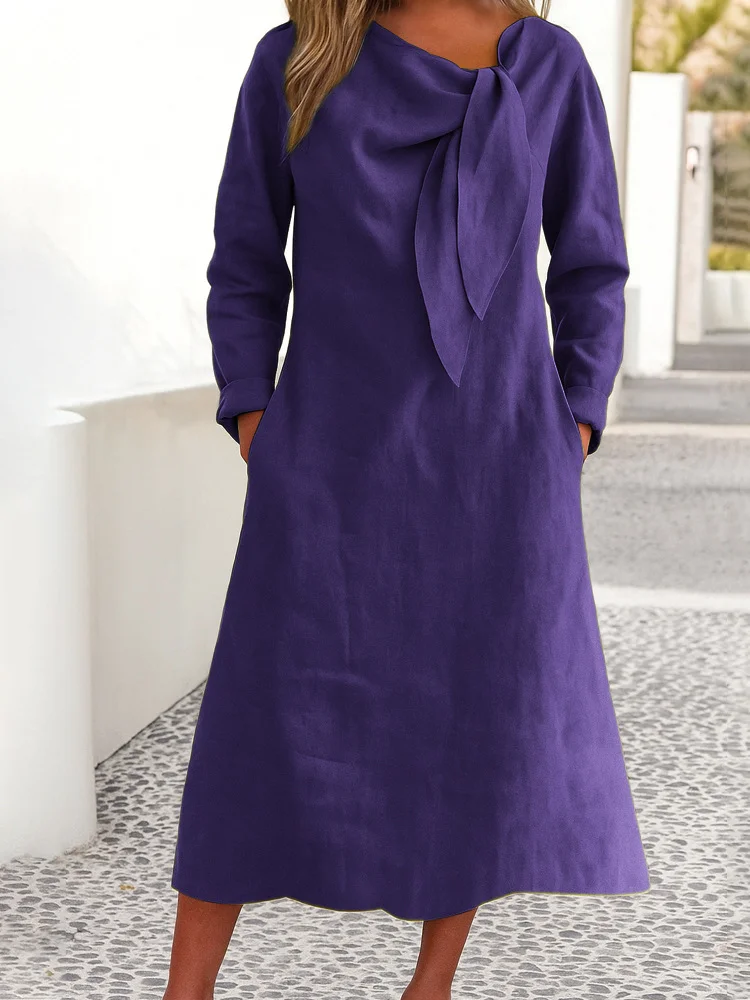 Plain Regular Fit Casual Dress With No