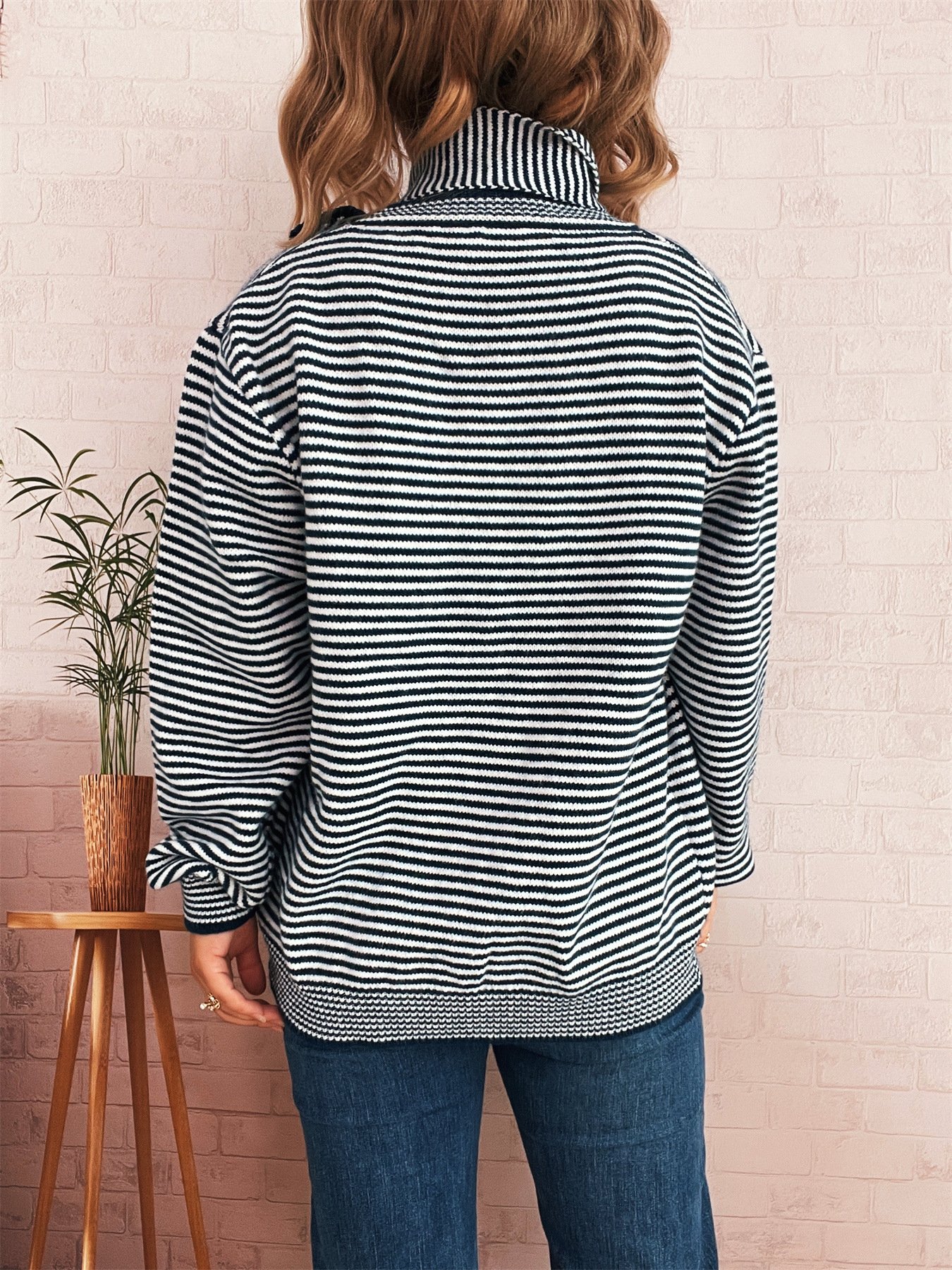 Striped Regular Fit Casual Cardigan