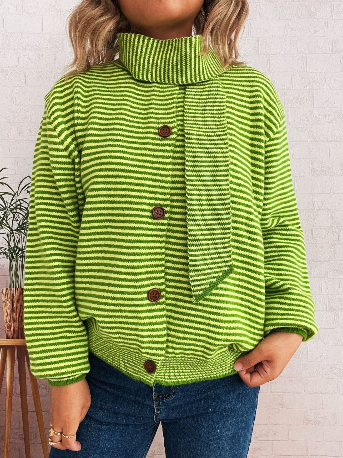 Striped Regular Fit Casual Cardigan