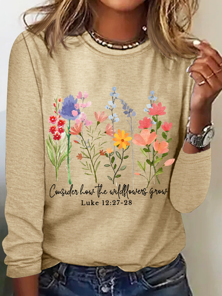 Wildflower Bible Verse Long sleeve Shirt