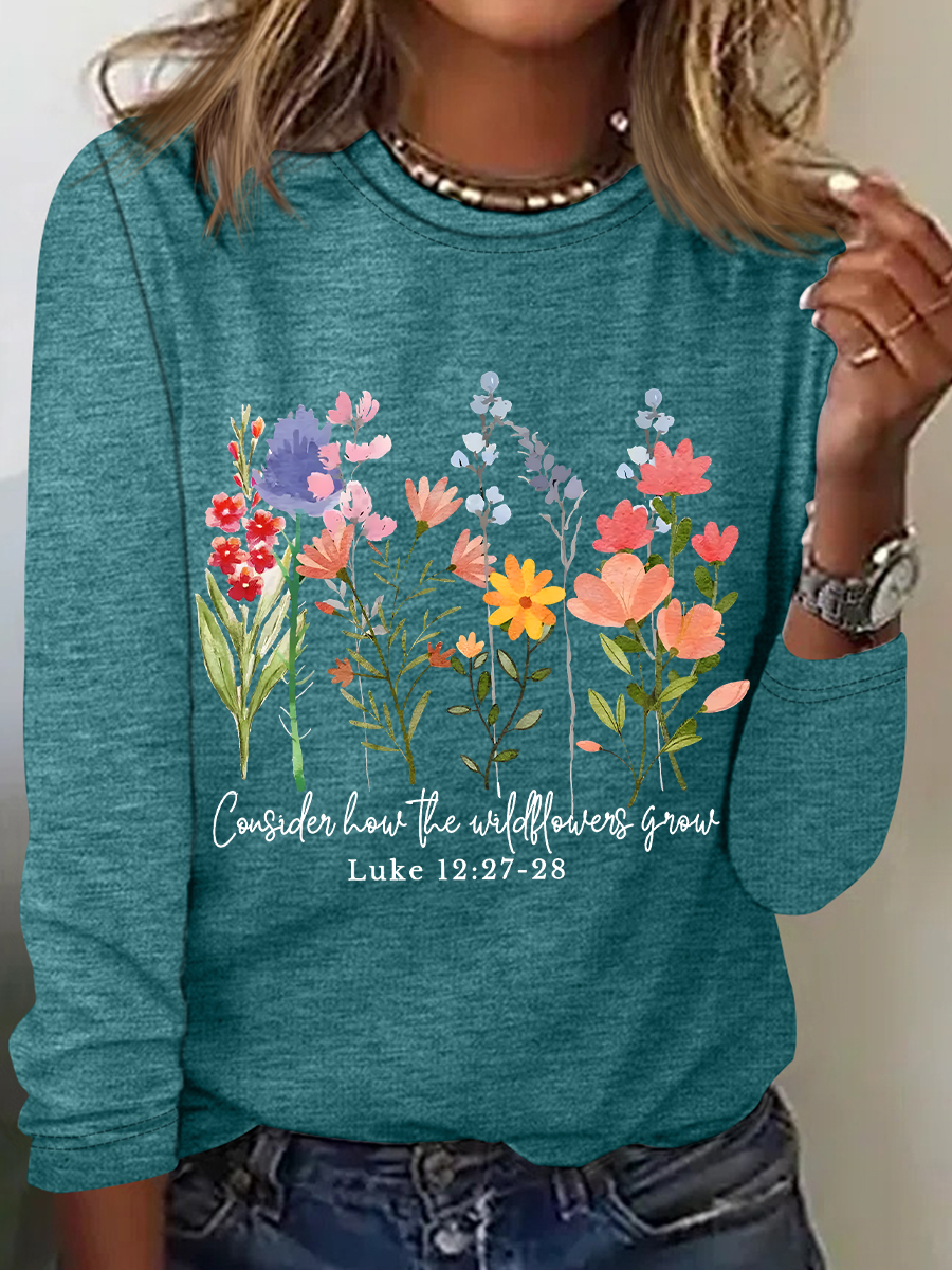 Wildflower Bible Verse Long sleeve Shirt