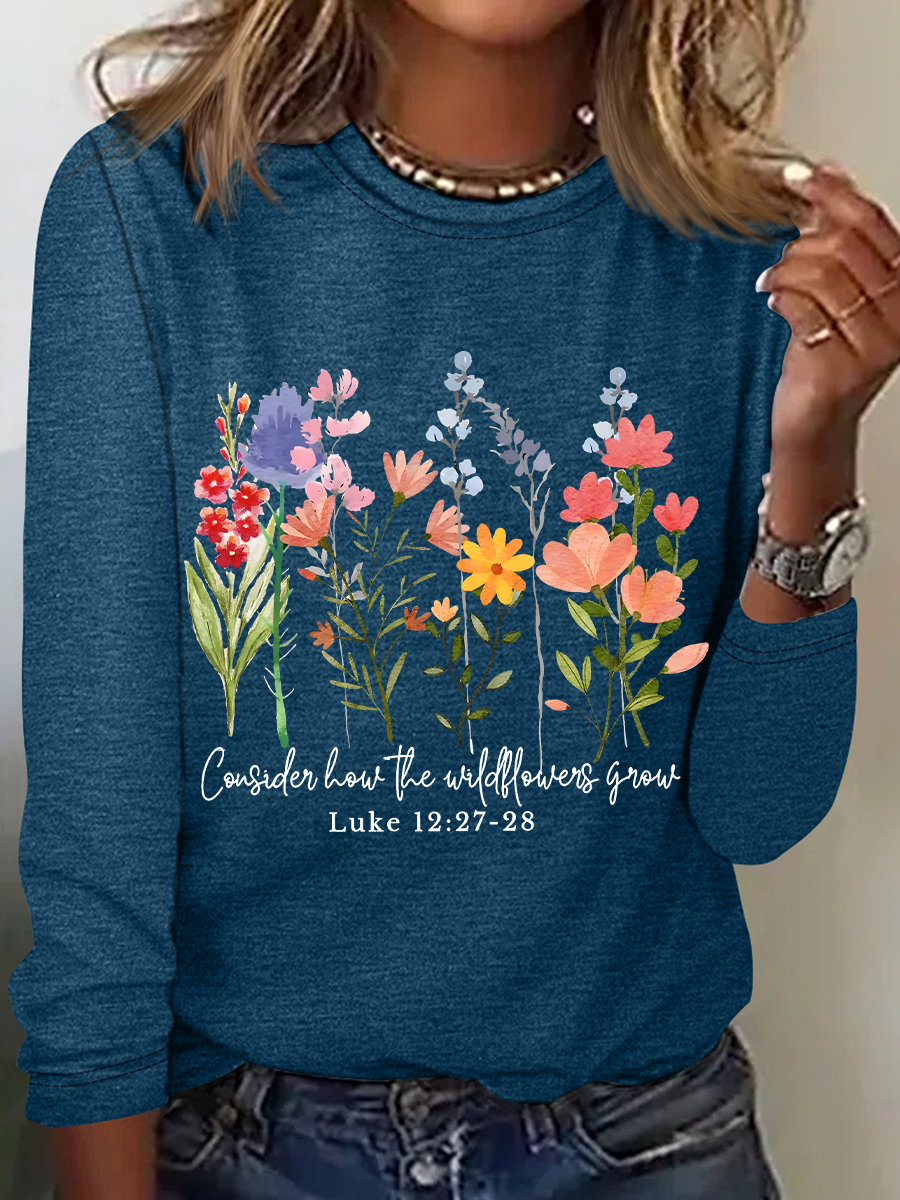 Wildflower Bible Verse Long sleeve Shirt