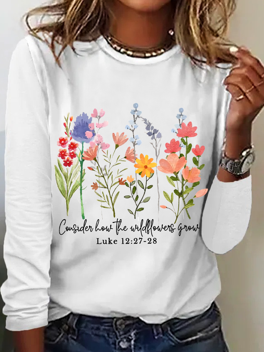 Wildflower Bible Verse Long sleeve Shirt
