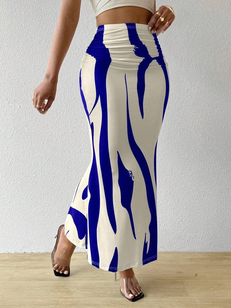 Women's Elegant Commuting Knitted Fishtail Skirt Slim Pleated Sexy Versatile Skirt
