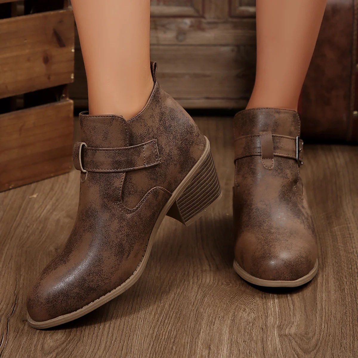 Pu Plain Autumn Boots