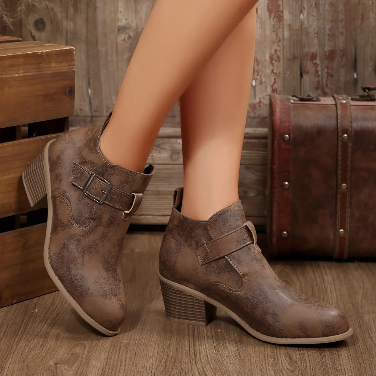 Pu Plain Autumn Boots
