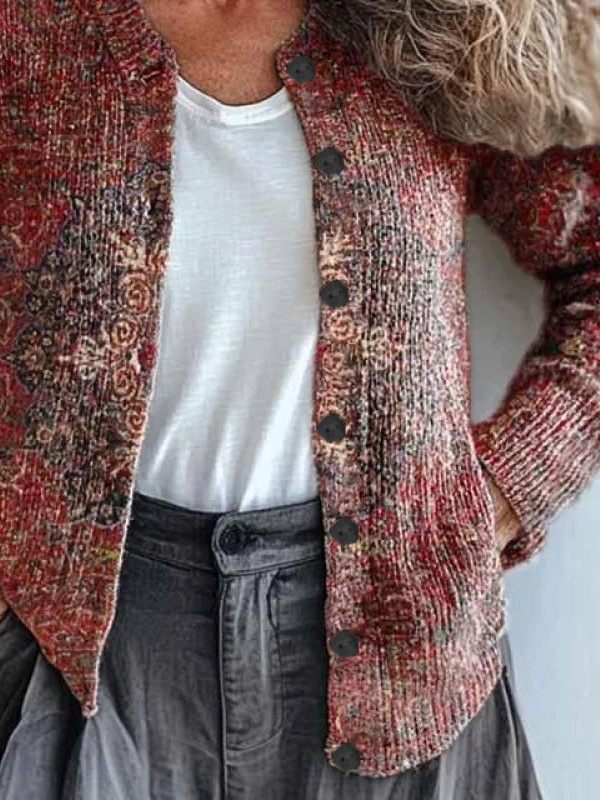 Regular Fit Vintage Ethnic Cardigan
