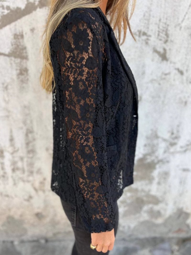 Loose Others Casual Fashionable And Casual Solid Color Lace Suit Blazer
