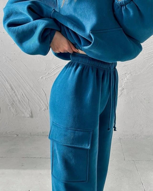 Women's Solid Color Sports Casual Sweatshirt Suit Fashionable Loose Long Sleeve Style