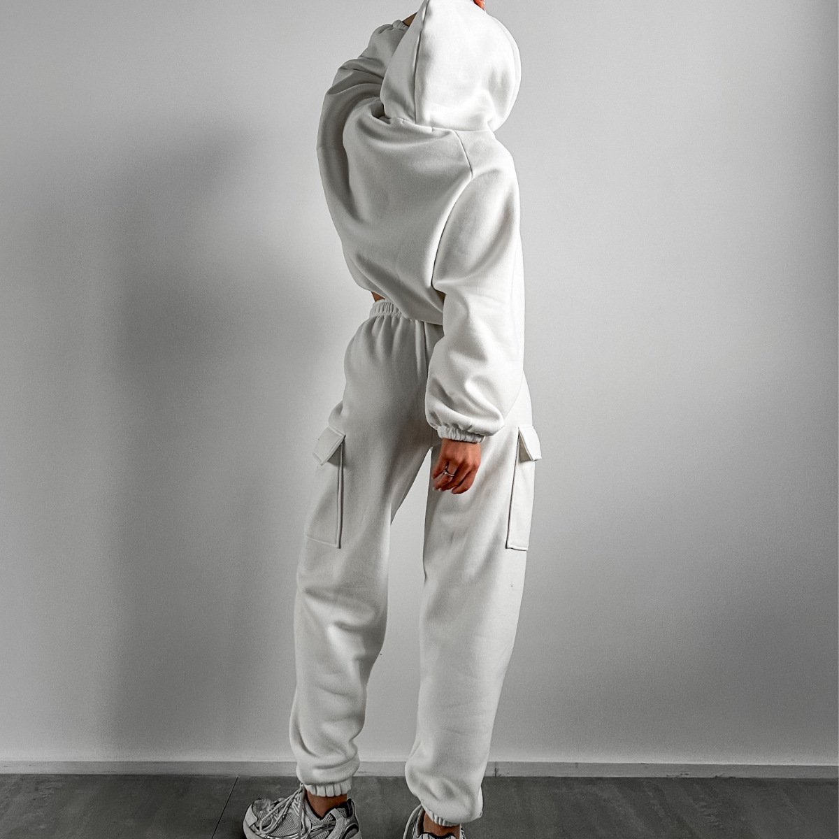 Women's Solid Color Sports Casual Sweatshirt Suit Fashionable Loose Long Sleeve Style