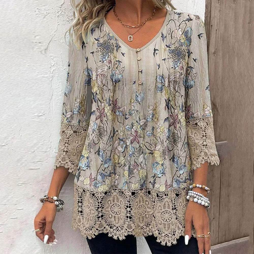 Casual Cotton Floral T-Shirt