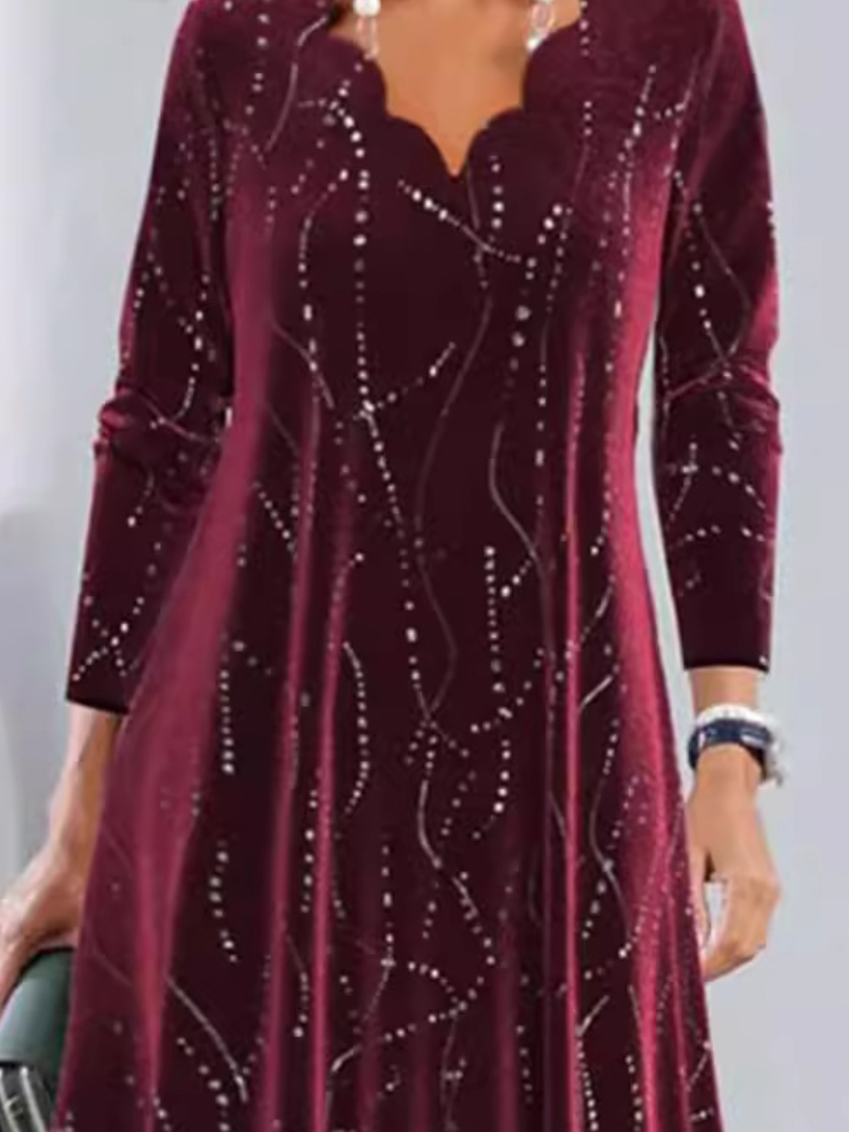 V Neck Party Dress With No
