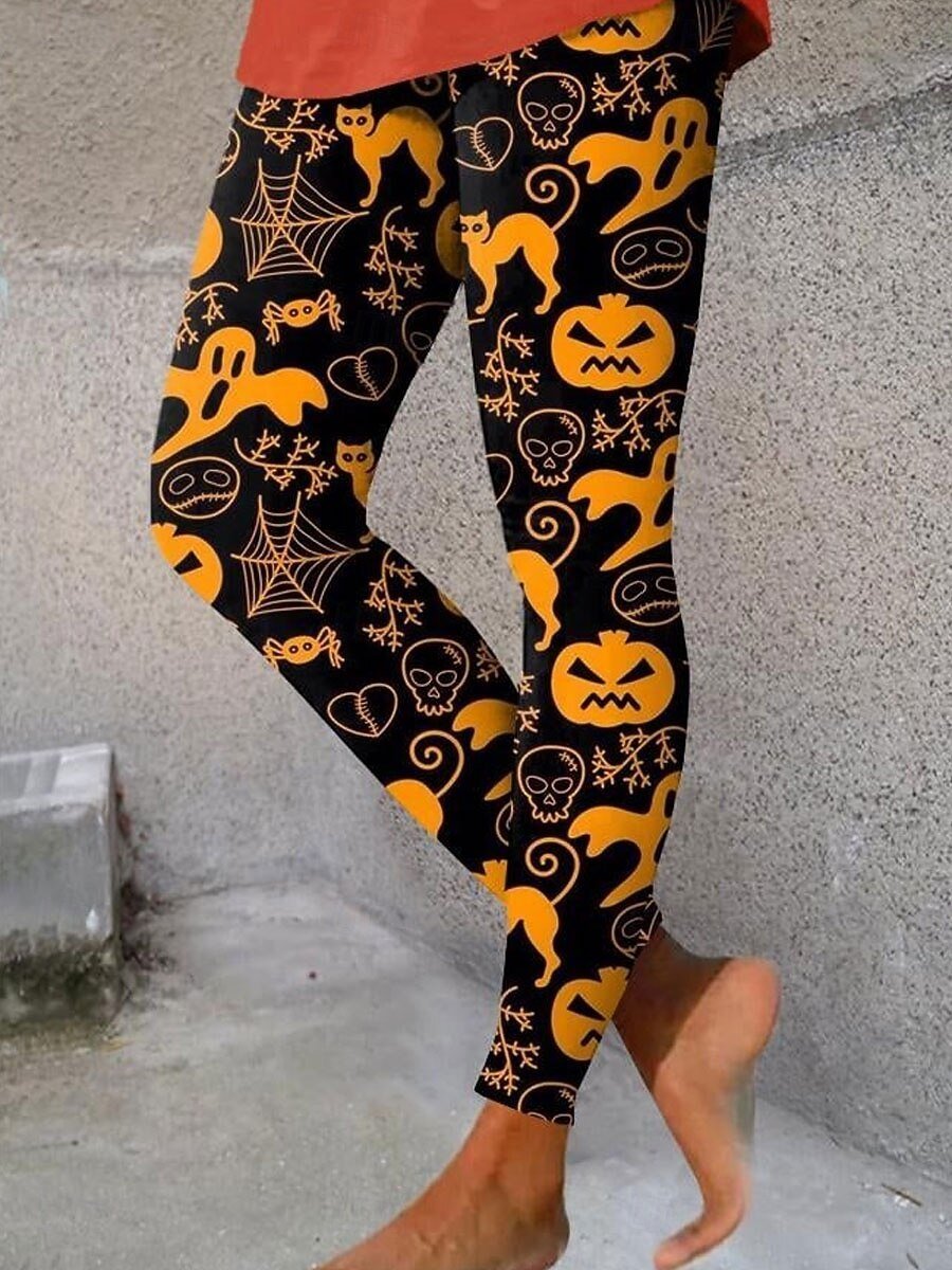 Women's Leggings Vacation Vintage Fashion Ankle-Length High WaistPantsHalloween