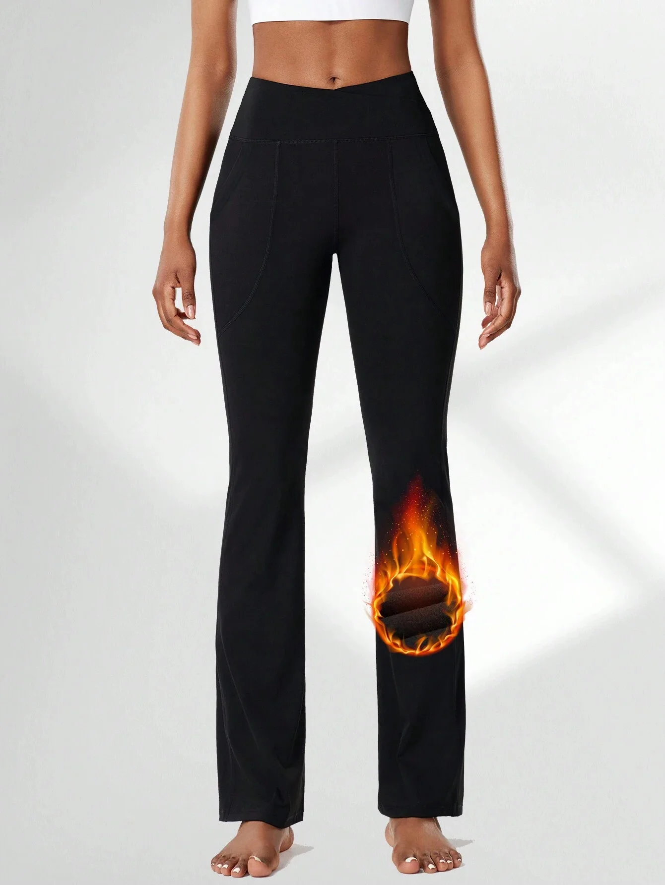 Autumn And Winter Brushed Velvet Flared Yoga Pants Slimming High Waist Hip Lifting Sports Pants
