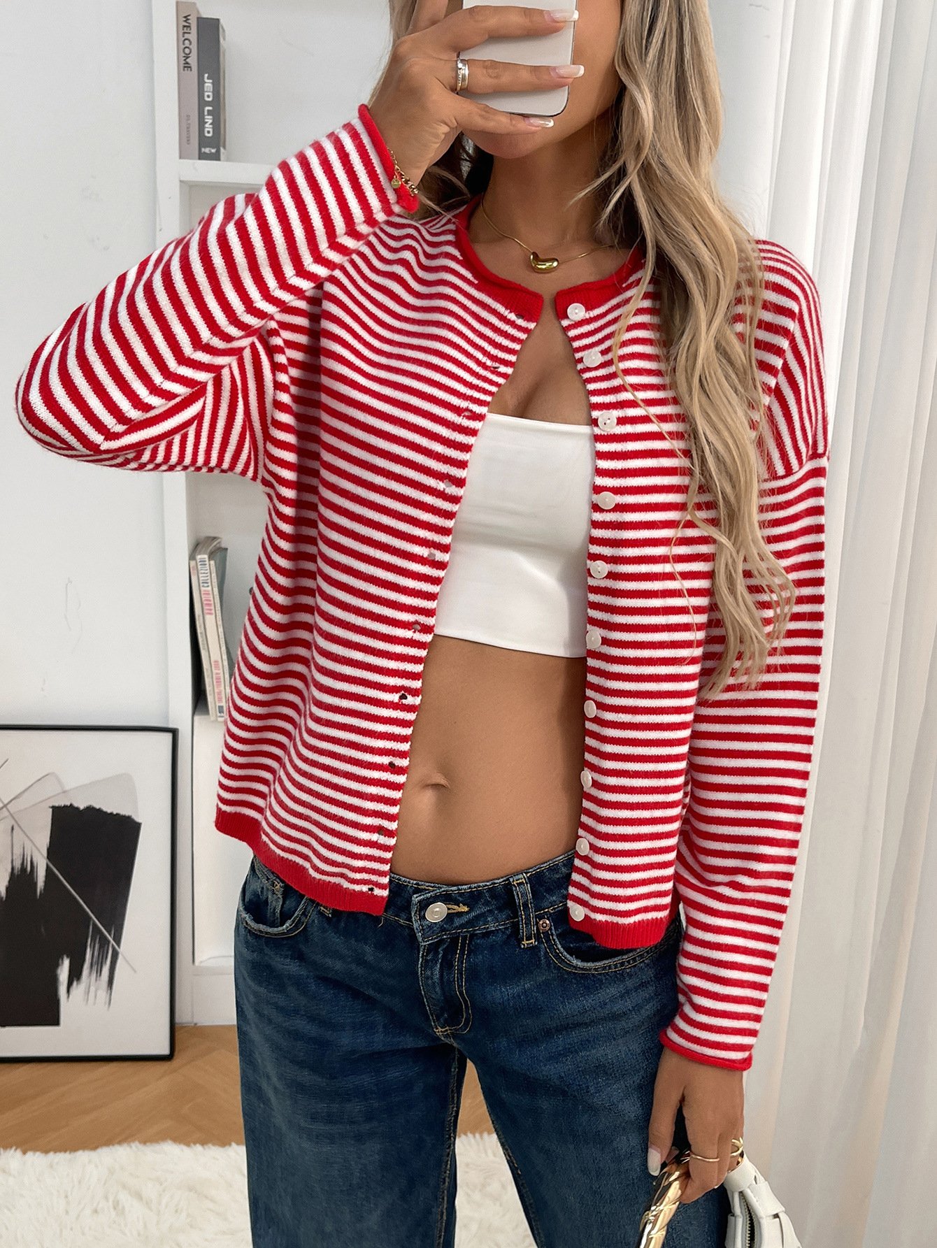 Striped Casual Cardigan
