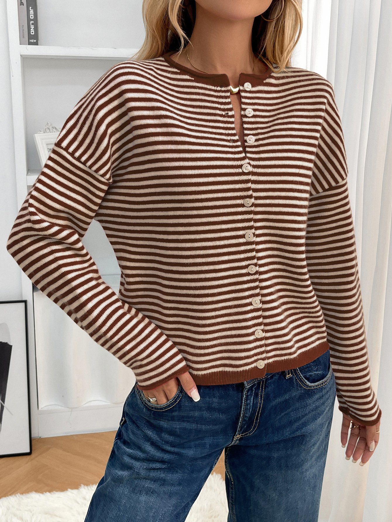 Striped Casual Cardigan