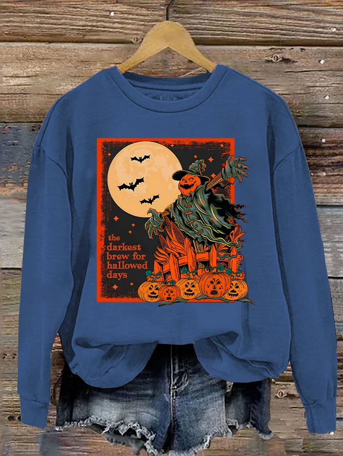 Women's Halloween Scarecrow Sweatshirt