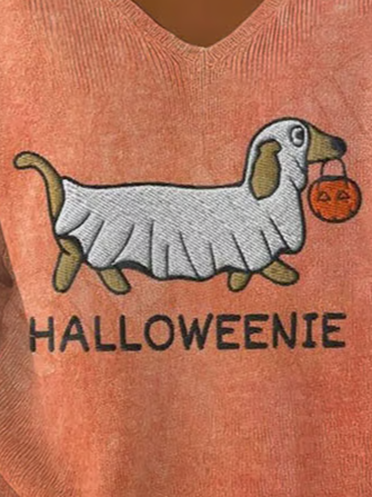 Women's Halloween Print Long Sleeve Top