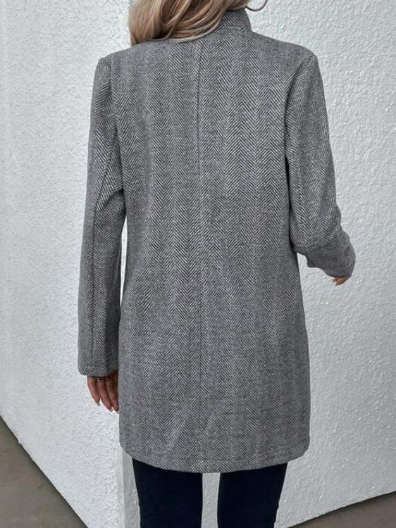 Women's Autumn And Winter Slim-Fit Jacket Mid-Length Herringbone Twill Trench Coat