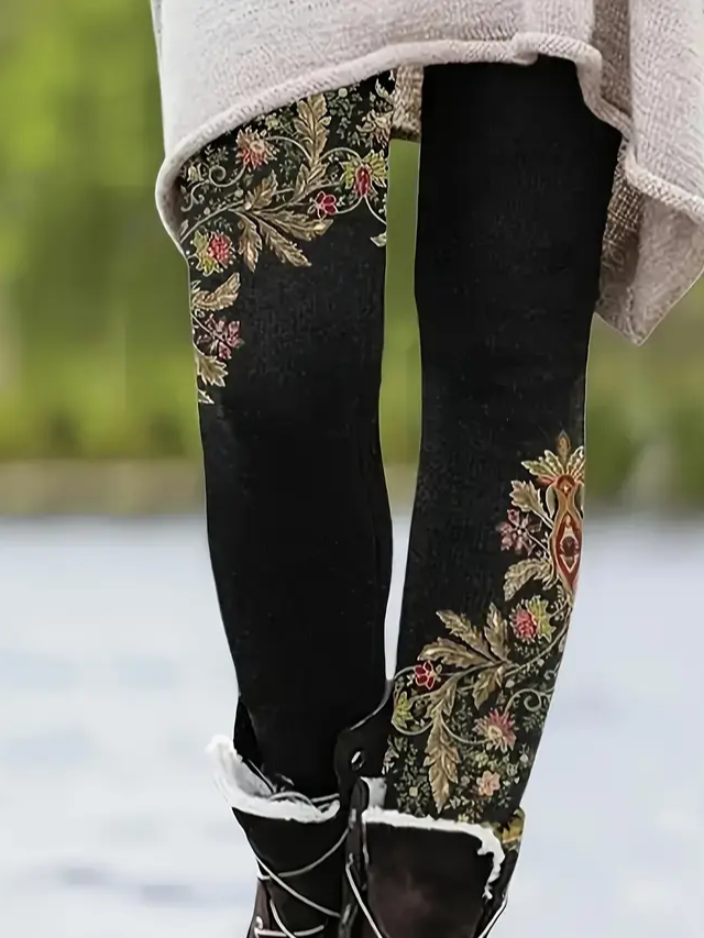 Casual Jersey Floral Tight Leggings