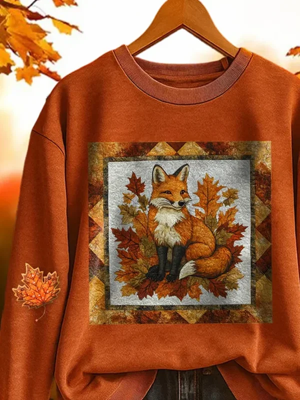 Casual Animal Printing Loose Sweatshirt