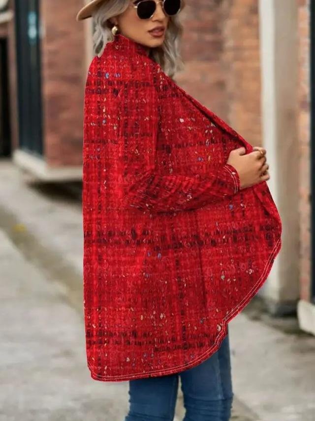 Women's Elegant Lightweight Cardigan Woven Textured Long Sleeve Jacket